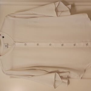 CAbi White Float Flutter Sleeve Top Size M #5521